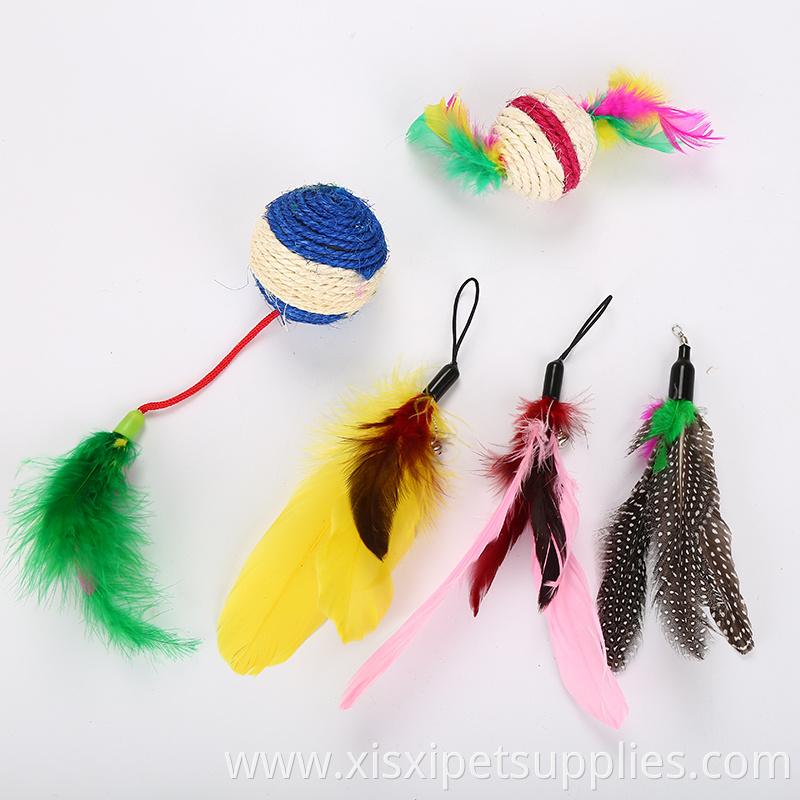Best interactive set Amazon stick set tunnel sound paper ball plastic feather gift combination pack cat toys